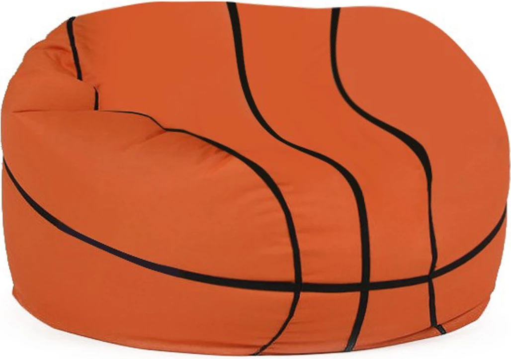 Puf kopshti për fëmijë, formë basketbolli, ngjyrë e kuqe qeramike, Atelier del Sofa