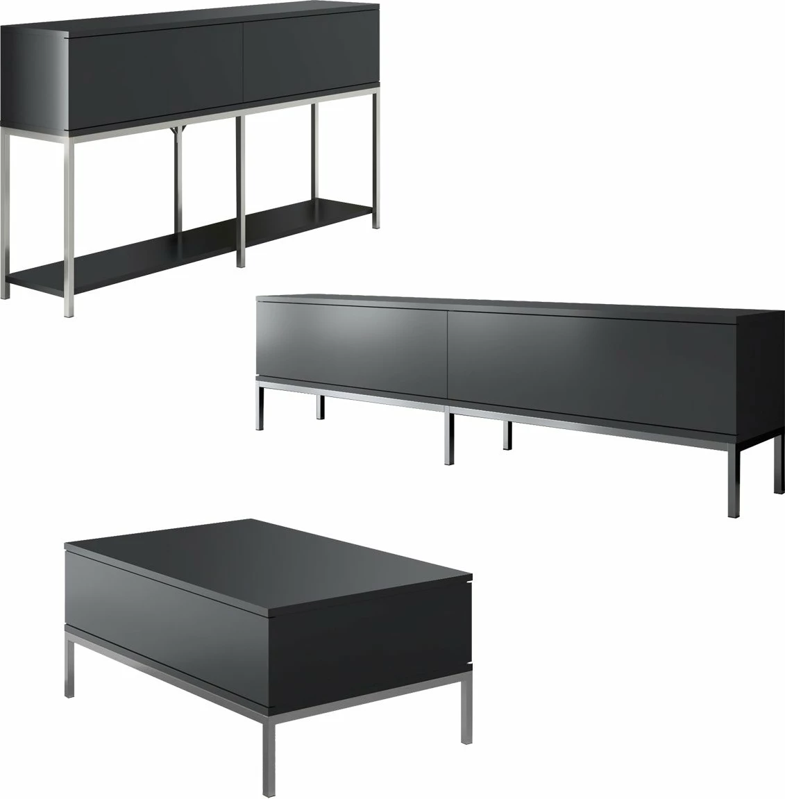 Set mobiljesh për dhomë dite, Hanah Home Lord, antracit, argjend