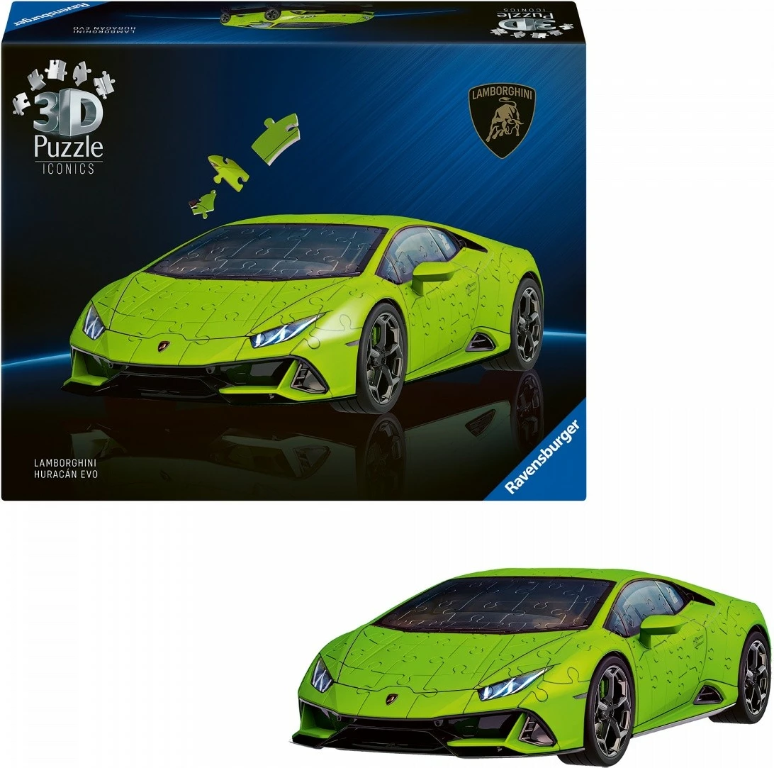 Puzzle 3D Ravensburger Lamborghini Huracan EVO, 158 pjesë, Gjelbër