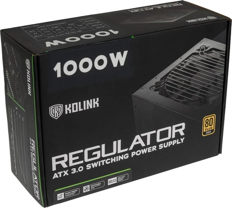 Kasë furnizues energjie Kolink Regulator 1000W, modular, 80 PLUS Gold