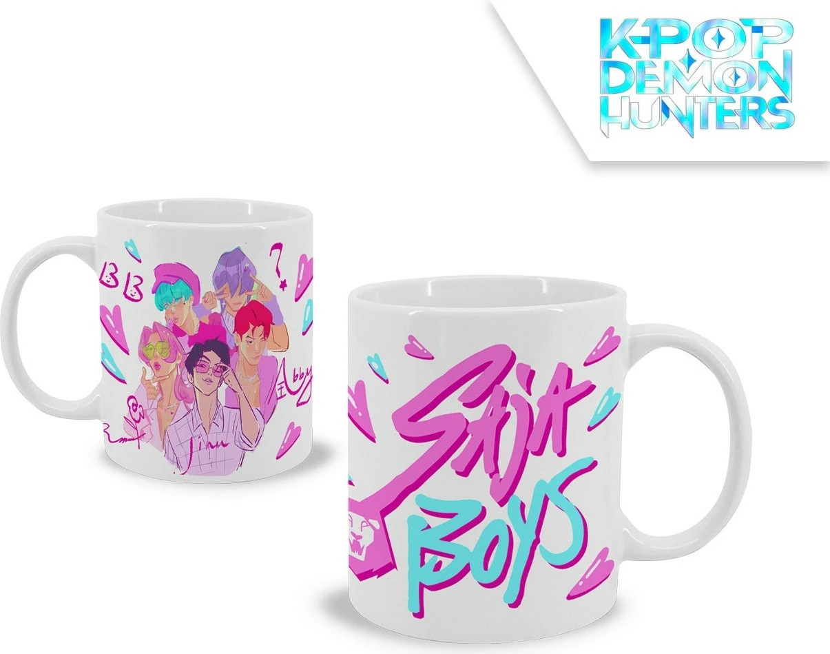Filxhan qeramik Kids Euroswan K-POP Demon Hunters Saja Boys 325 ml, i bardhë dekorativ