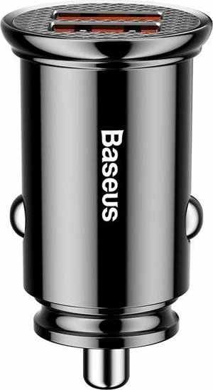 Karikues veture Baseus Circular CCALL-YD01, 2x USB-A, 30 W, 5.1 A, 12/24 V, fast charging, zi
