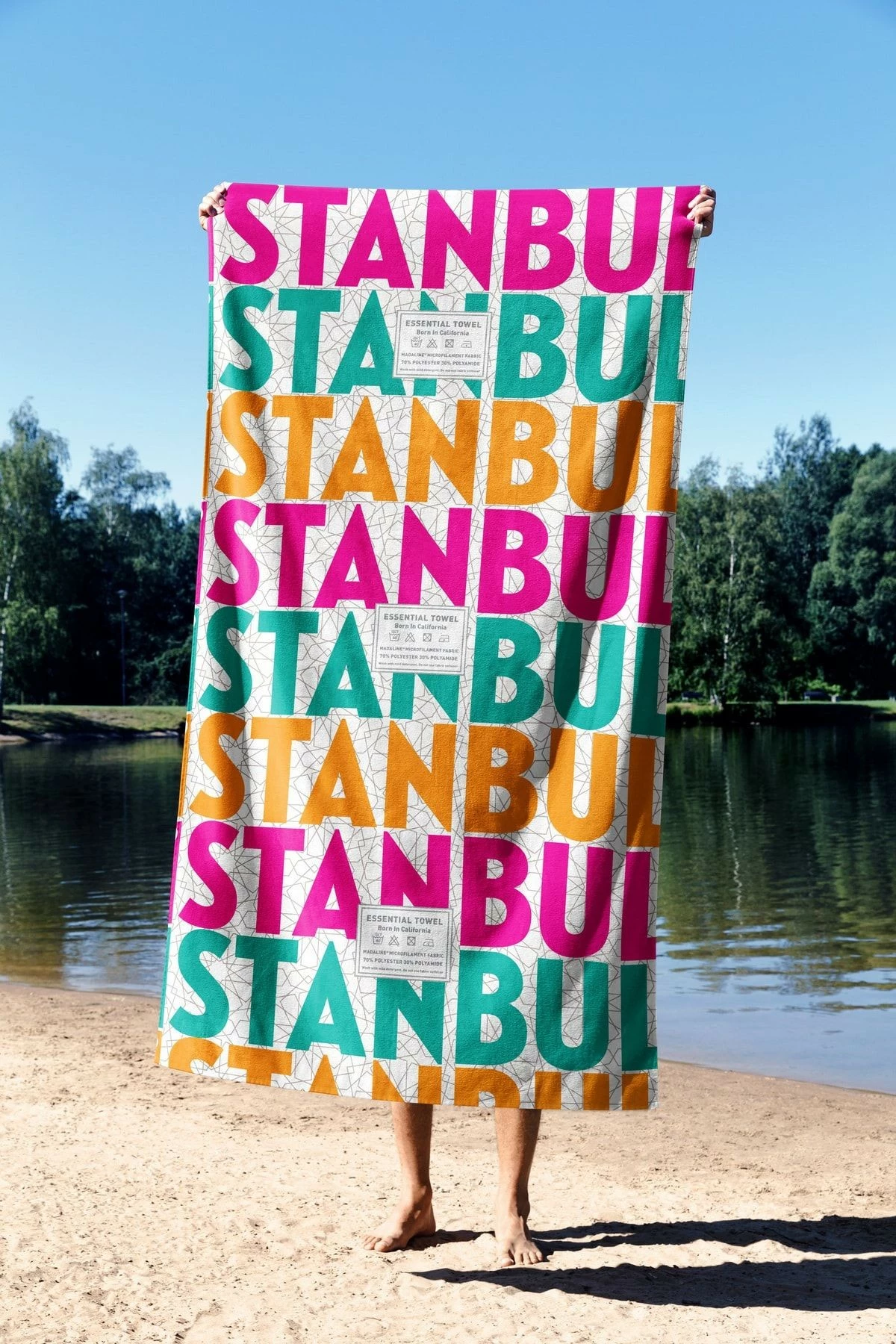 Peshqir plazhi Mijolnir, Istanbul, shumëngjyrësh, 70x130cm