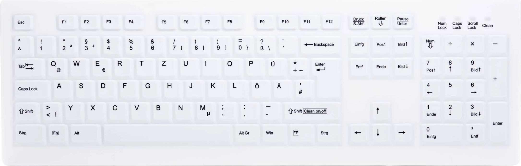 Tastierë Cherry AK-C8100F-FU1-W/GE, Wireless, RF Wireless, Membranë, QWERTZ, Bardhë