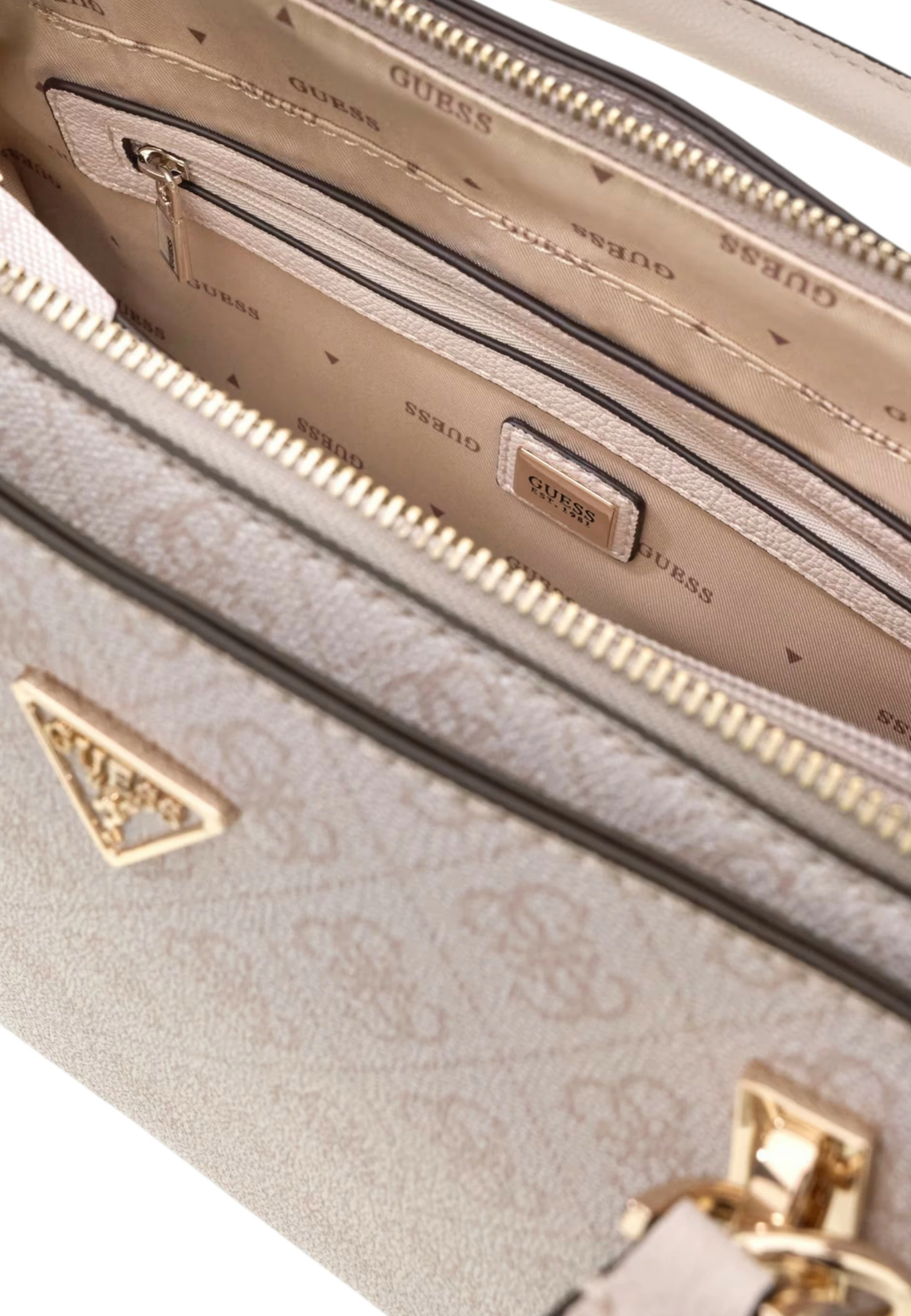 Çantë dore Guess Noelle II Luxury Satchel HWBG96 72070, e bardhë