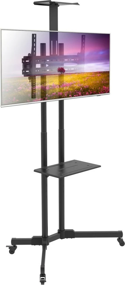 Qëndrim mobil për TV Techly 364477, për 37-70 inç, 2 rafte, i zi