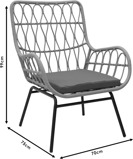 Karrige Naoki metalike, ngjyrë e zezë-pe natyrale-jastëk gri