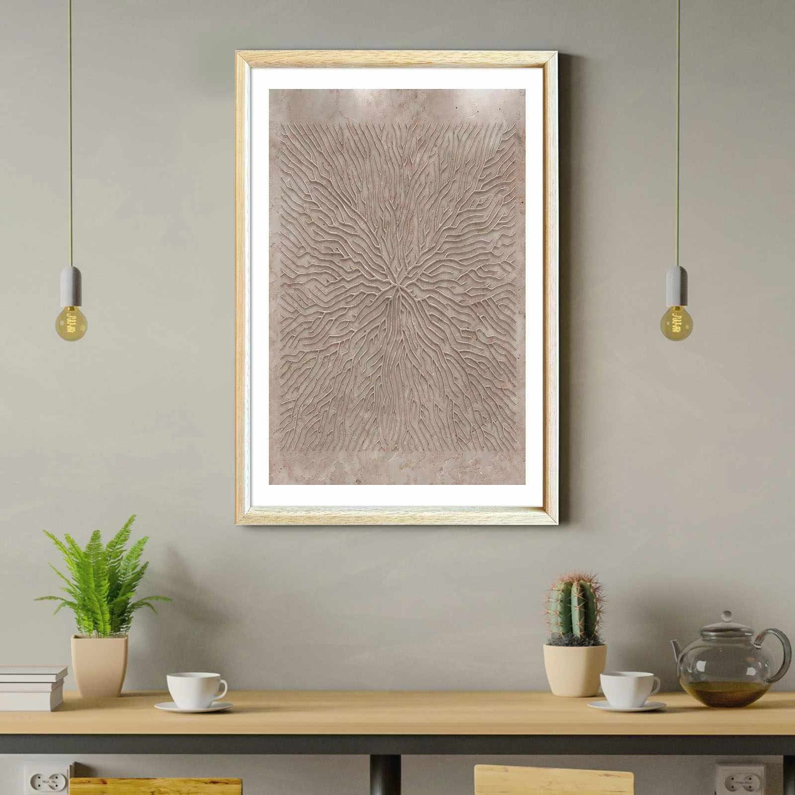 Pikturë dekorative me kornizë MDF, Wallity, Ahswabisabi-010, 42x62cm