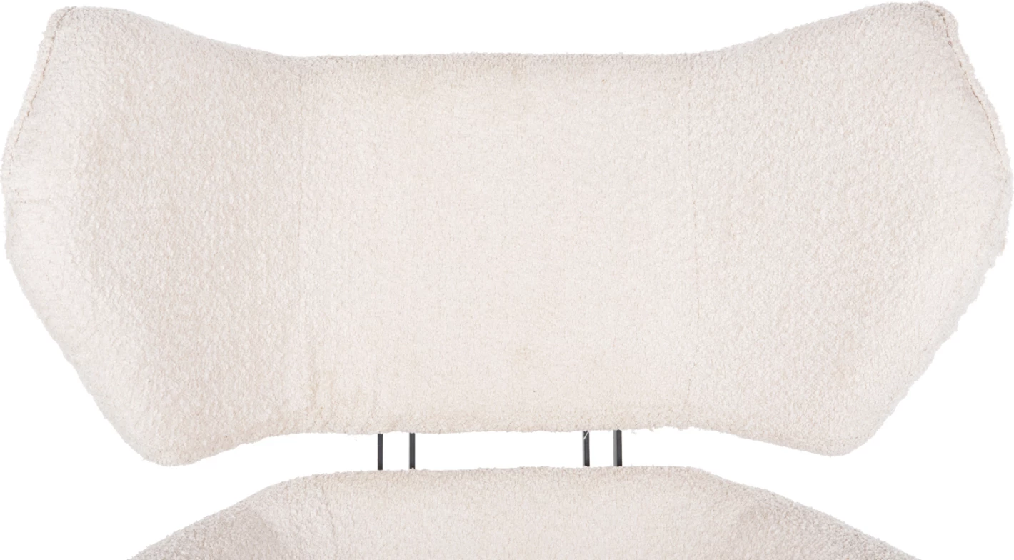 Karrige rrotulluese BRYLL FH9597.06, ngjyrë ecru boucle, bazë metalike e zezë, 86x90x97H cm