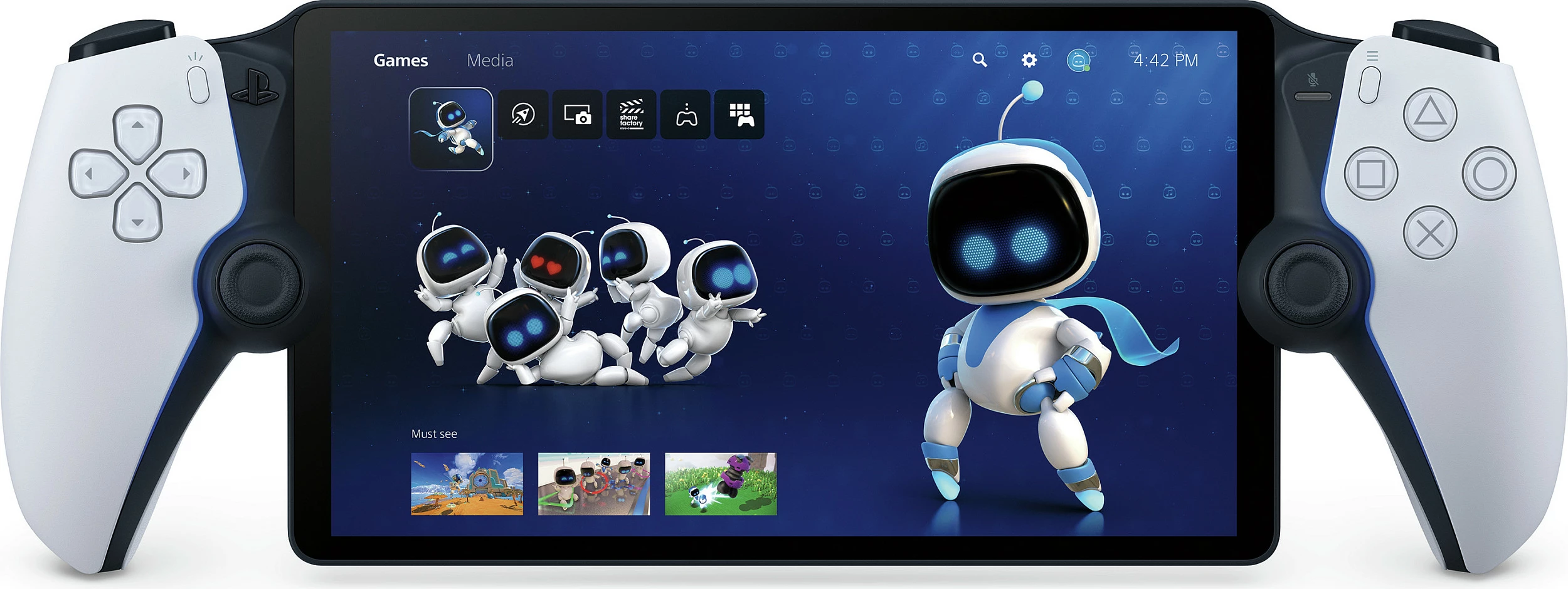 Remote player Sony PlayStation Portal, për PlayStation 5, ekran 8", Wi‑Fi, i bardhë