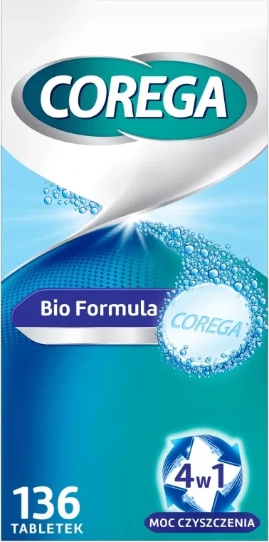 Tableta për pastrim të protezave Corega Bio Formula 136 copë