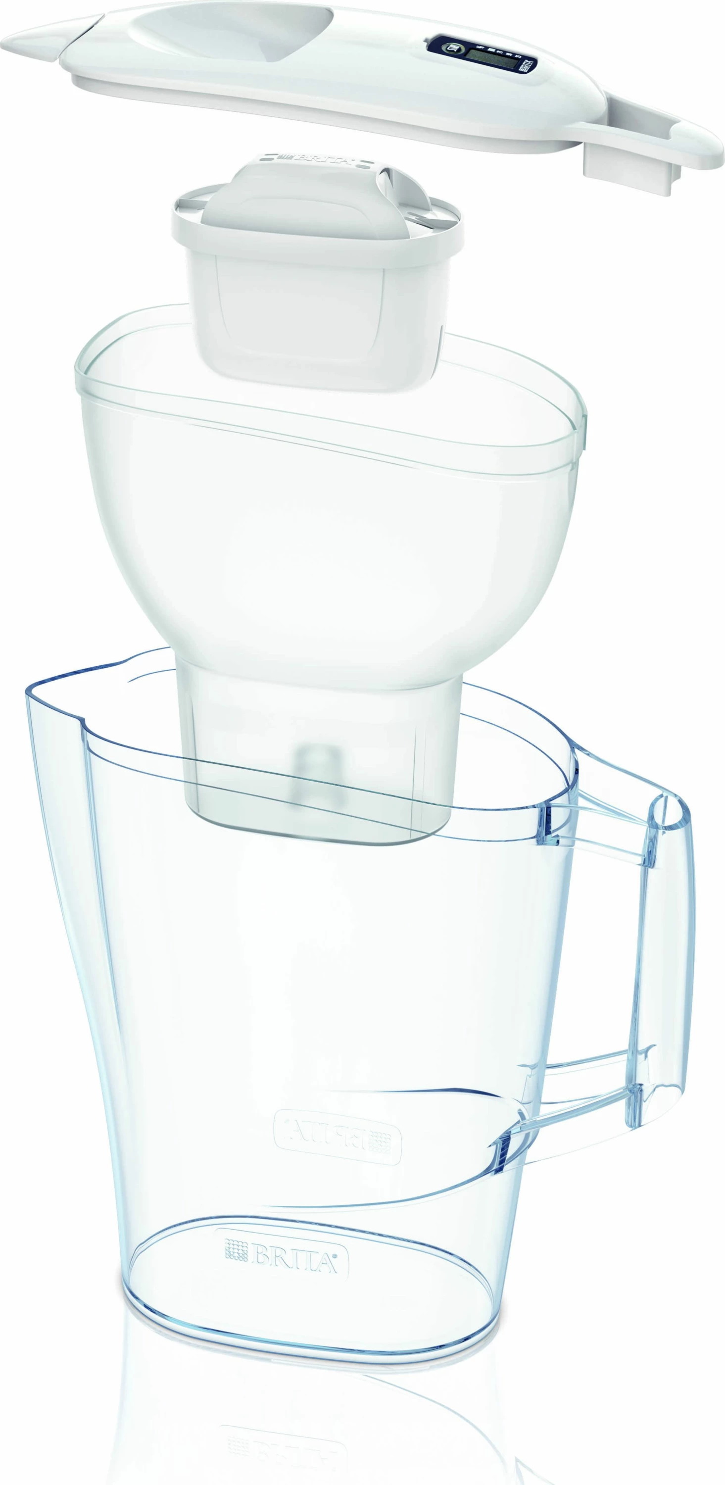 Kani filtrues uji Brita Aluna MX Pro, 2.4 L (1.4 L të filtruar), indikator elektronik, 1x filtër MAXTRA+ Pure Performance, e bardhë