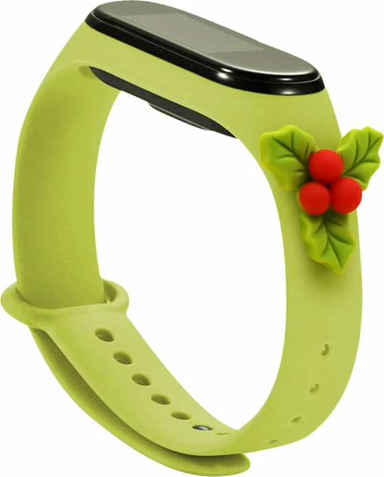 Rrip silikon për Xiaomi Mi Band 5/6 Hurtel, dizajn festiv, i gjelbër (Mistletoe)