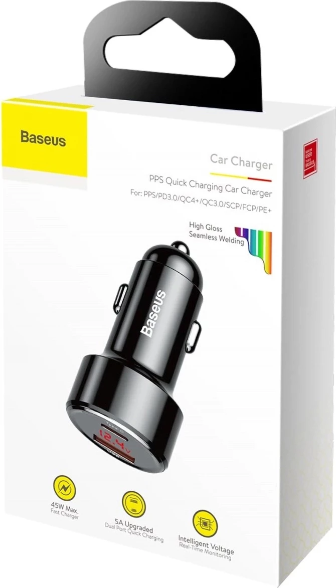 Karikues veture Baseus Magic Series PPS CCMLC20C-01, 45W, USB-C/USB-A, me ekran, zi