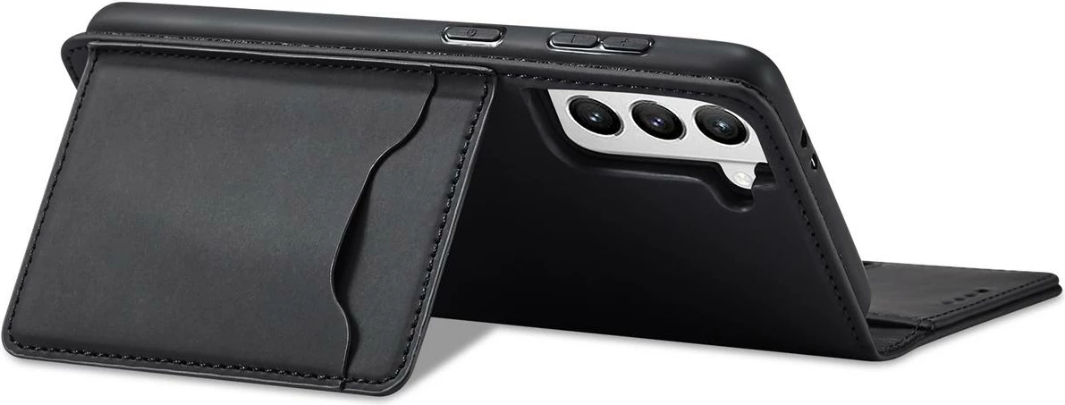 Mbështjellës magnetik për celular Hurtel Magnet Card Case për Samsung Galaxy S22+, i zi