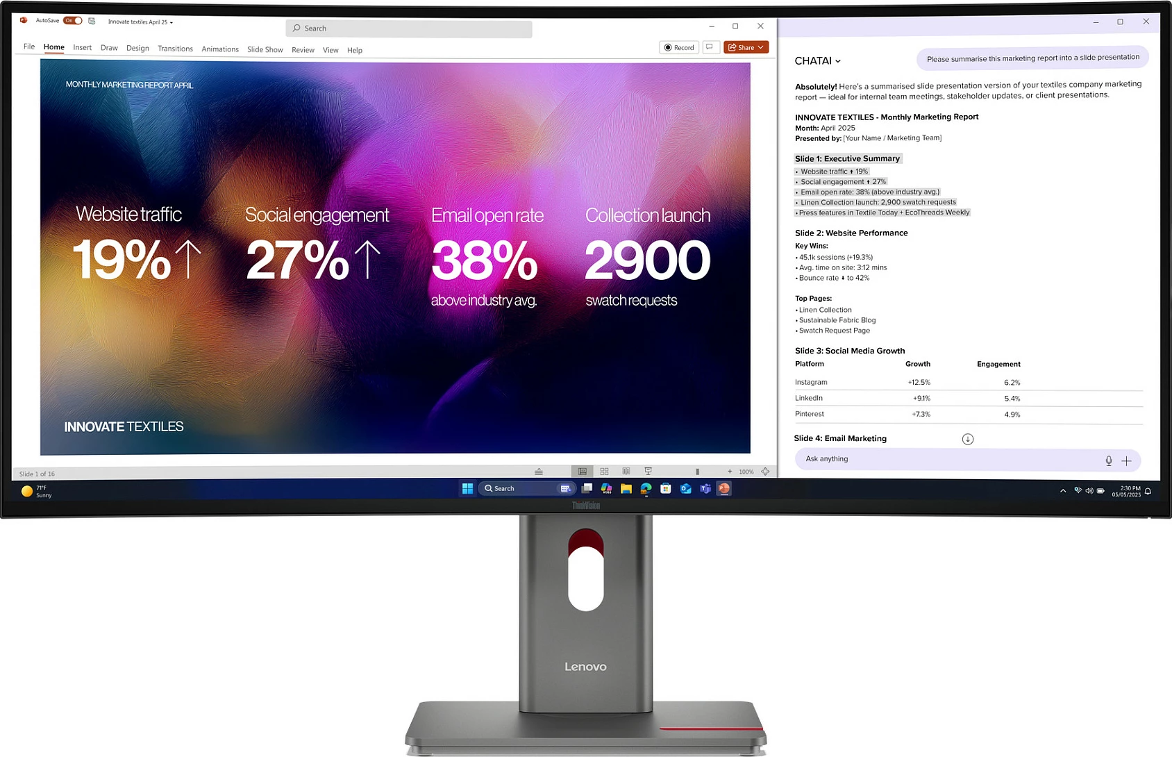 Monitor Lenovo ThinkVision P40WD-40, 40" WUHD 5120x2160, USB-C Dock, HDMI/DP, Eclipse Black