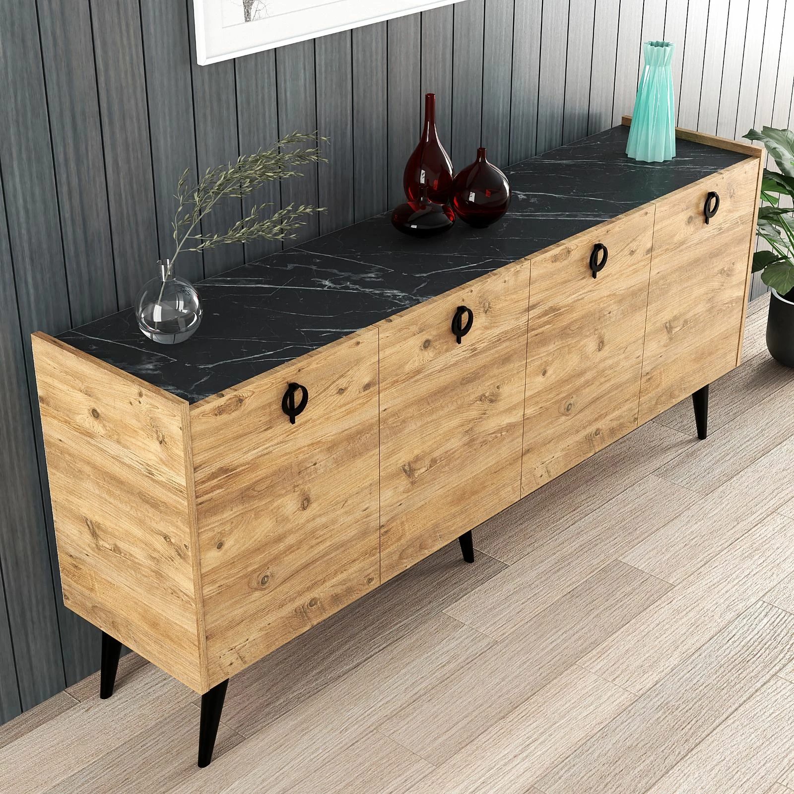 Konsol Skye Decor, ngjyrë Atlantic Pine, 180x79x40cm