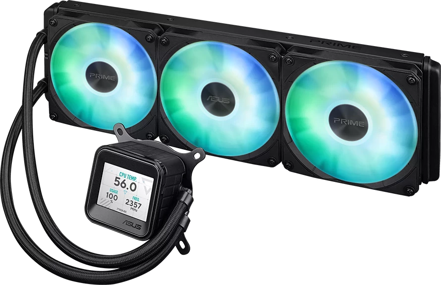 Ftohës i lëngshëm AIO për CPU ASUS Prime LC 360 ARGB LCD 360mm, 3x120mm, i zi