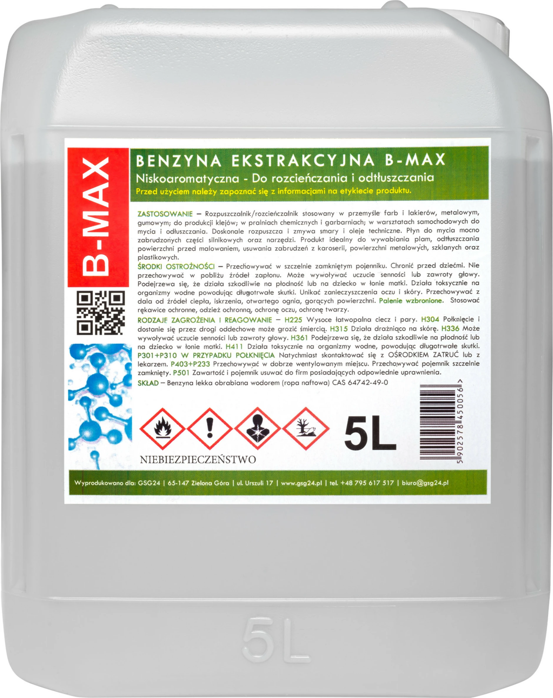 Benzinë ekstraksioni GSG24 B-MAX 5L, pa aromë