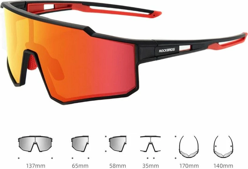 Syze sportive Rockbros unisex, të zeza e të kuqe