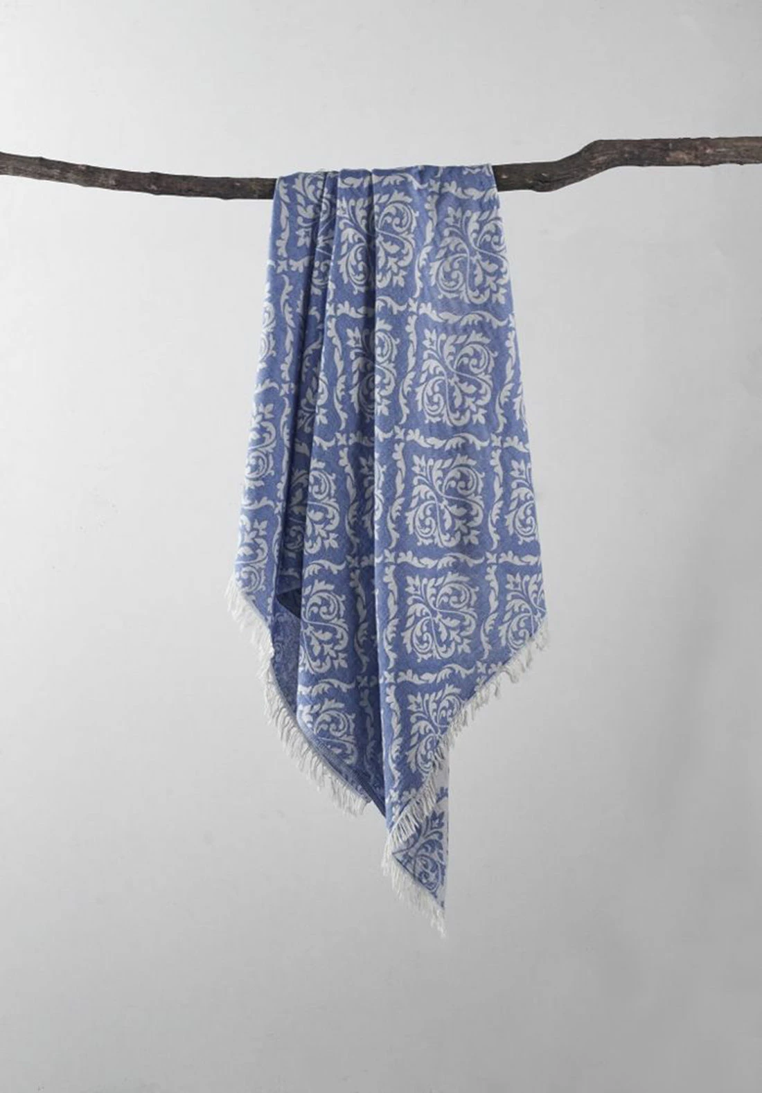 Peshqir plazhi Fouta, Mijolnir, Barok, ngjyrë kaltër, 90x170cm