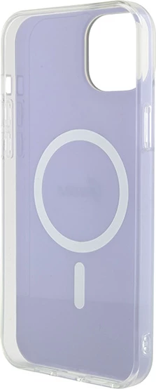 Mbështjellës Guess IML Iridescent MagSafe për iPhone 15 Plus, Violet