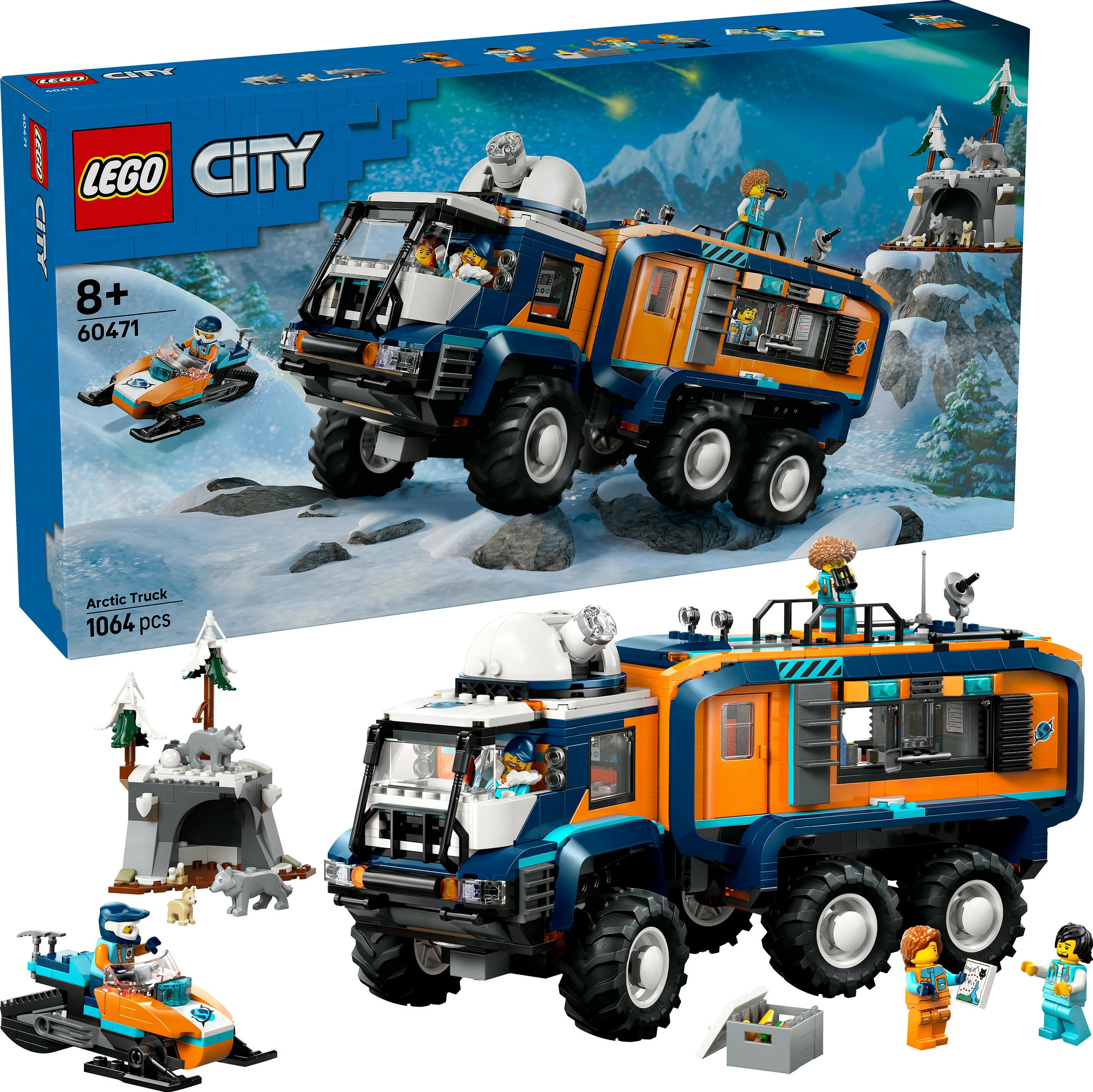 Set ndërtimi LEGO City 60471 Arctic Explorer Science Lab Truck, 1064 copë, multikolor