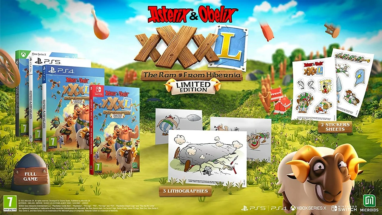 Lojë PS5 Microids Asterix & Obelix XXXL: The Ram From Hibernia, Limited Edition (3 litografi, 2 fletë ngjitëse)