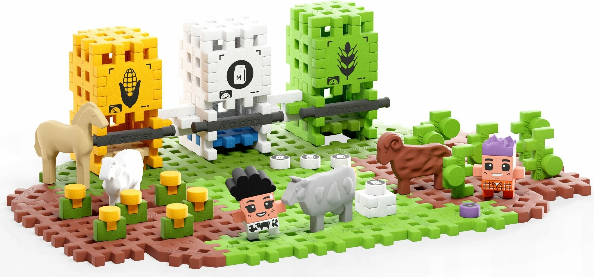 Blloqe ndërtimi Marioinex Mini Waffle Farmer Harvest Time 102 copë (07566)