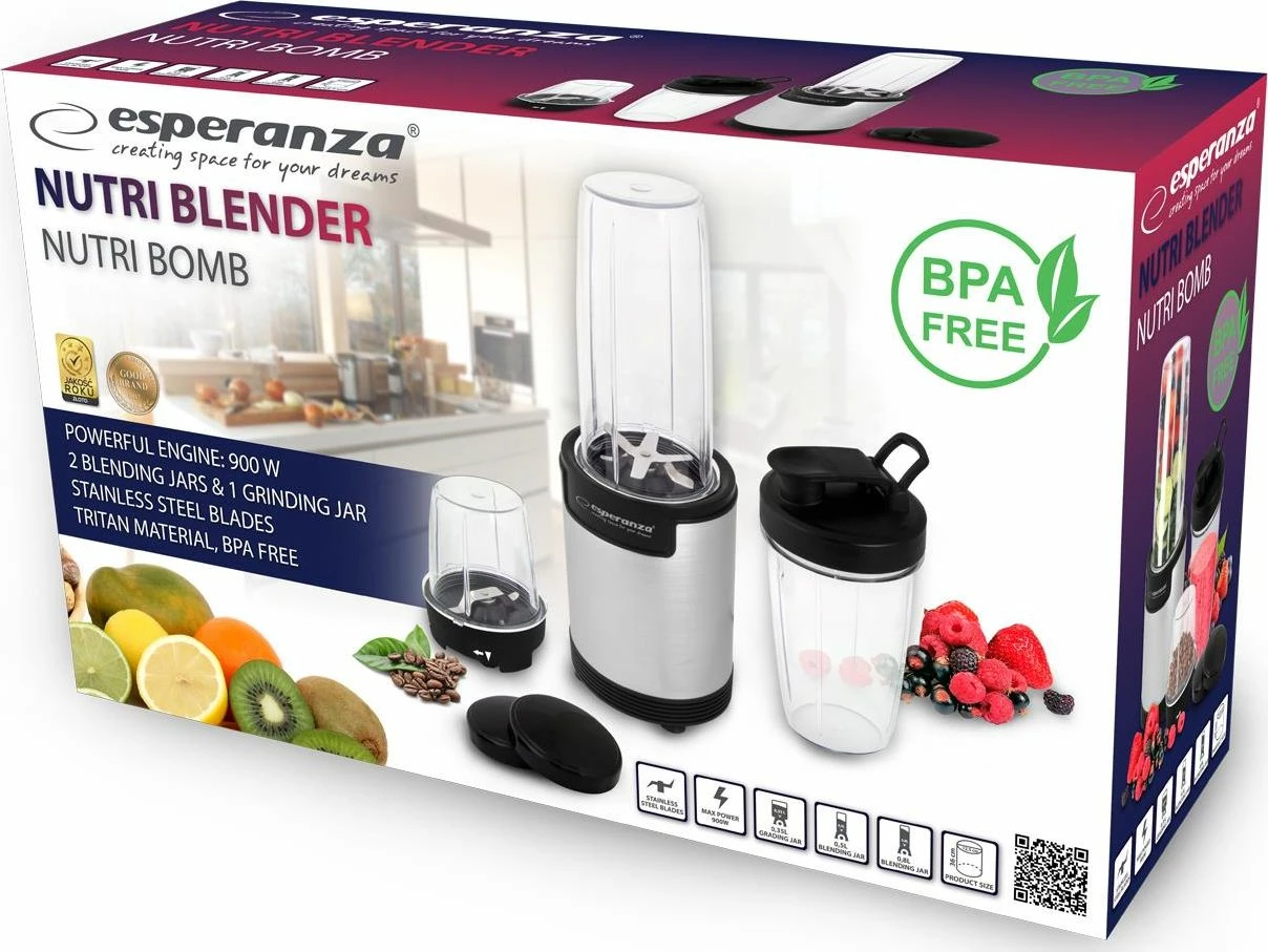 Blender Esperanza EKM030 NUTRI BOMB 900W 0.8L, argjend