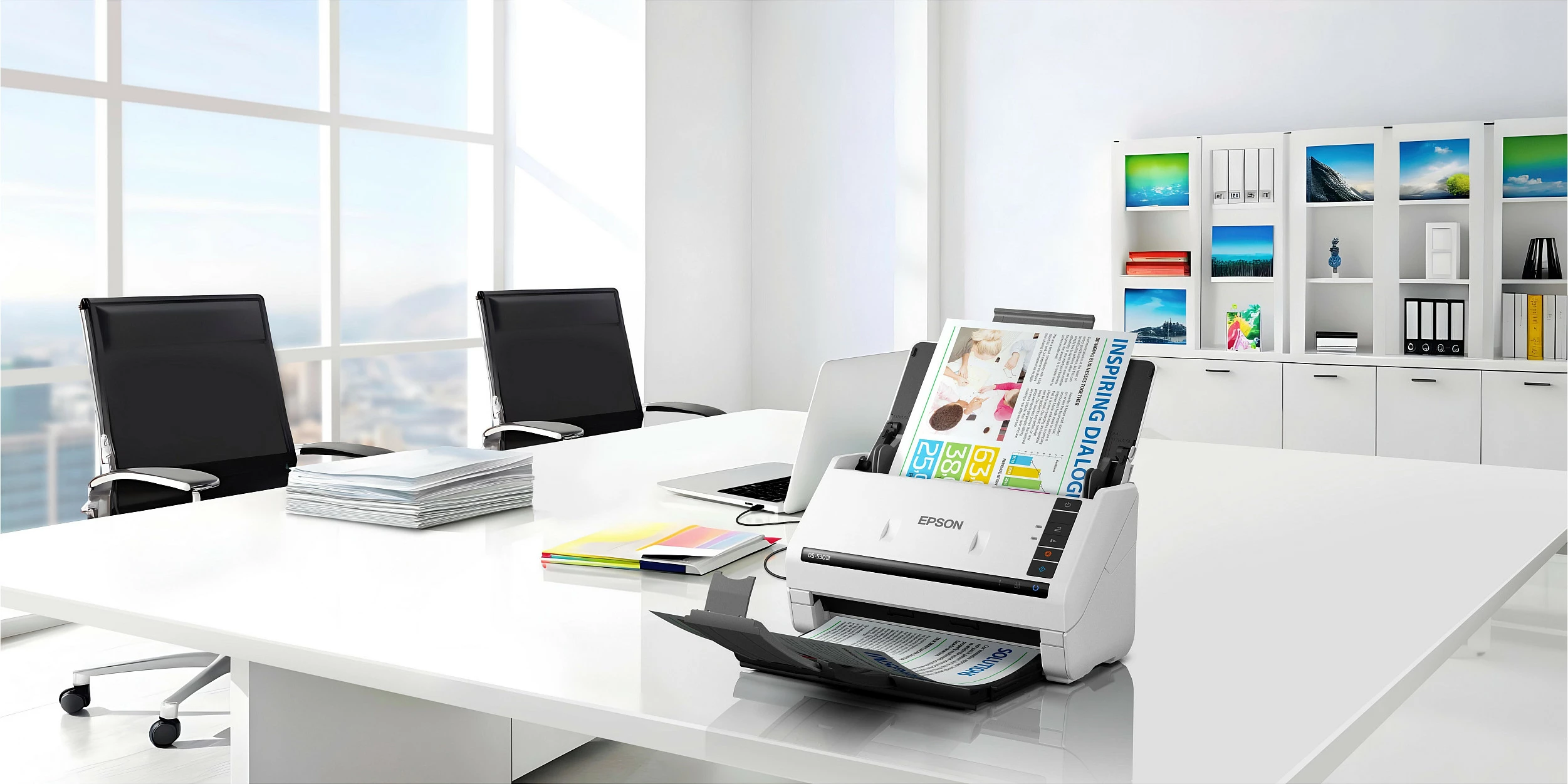 Skaner dokumentesh Epson WorkForce DS-530III, ADF, skanim dyanshëm, bardhë/gri