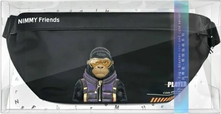 Çantë krahu Nimmy Crossbody Cool&Cute 2.0 Gorilla, e zezë