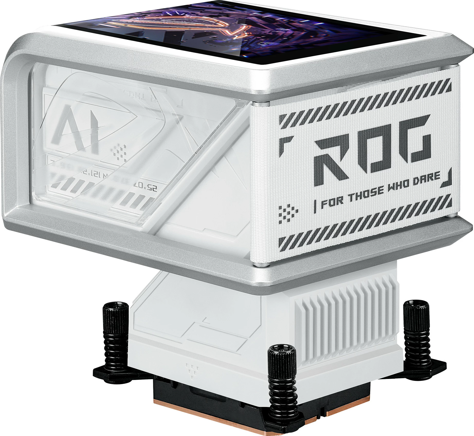 Ftohës uji AIO ASUS ROG RYUO IV 360 ARGB, 3x120mm, ekran AMOLED 6.67", i bardhë