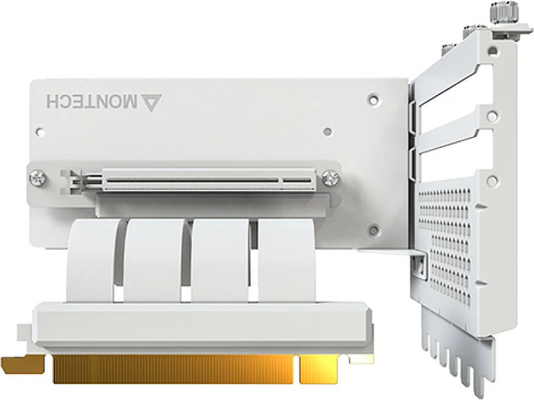 Kit montimi vertikal GPU Montech, PCIe 4.0 Riser kabllo 20cm, i bardhë