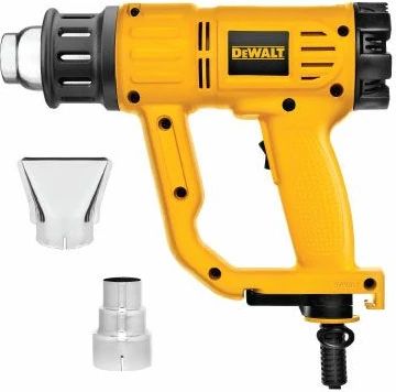 Pistoletë ajri e nxehtë DeWalt D26411 1800W 50-600°C, verdhë/zezë, set 2 grykë