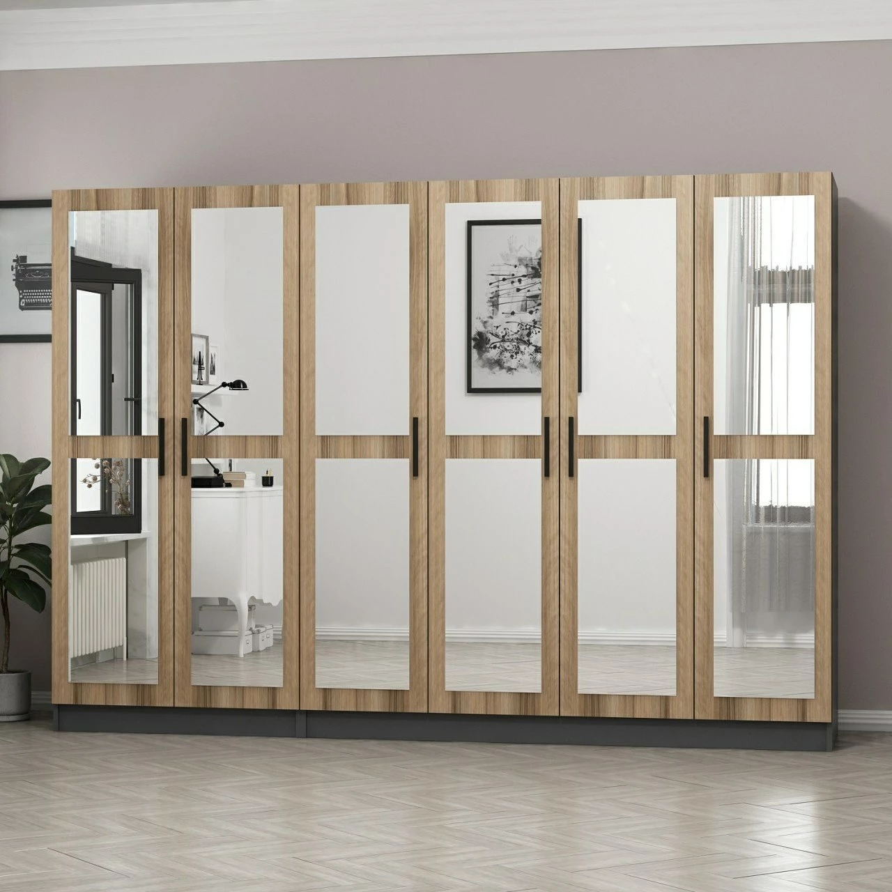 Dollap garderobe Skye Decor, ngjyrë dore, 5120