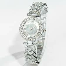 Orë dore për femra, e argjendë shkëlqyese me gurë OKGB