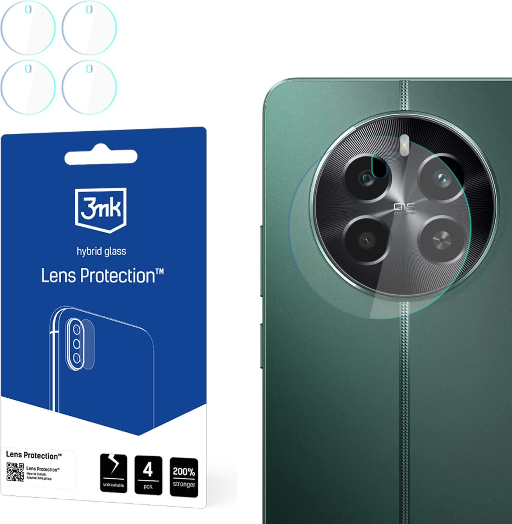 Mbrojtës kamere 3mk Protection për Realme 12 4G, set 4 copë