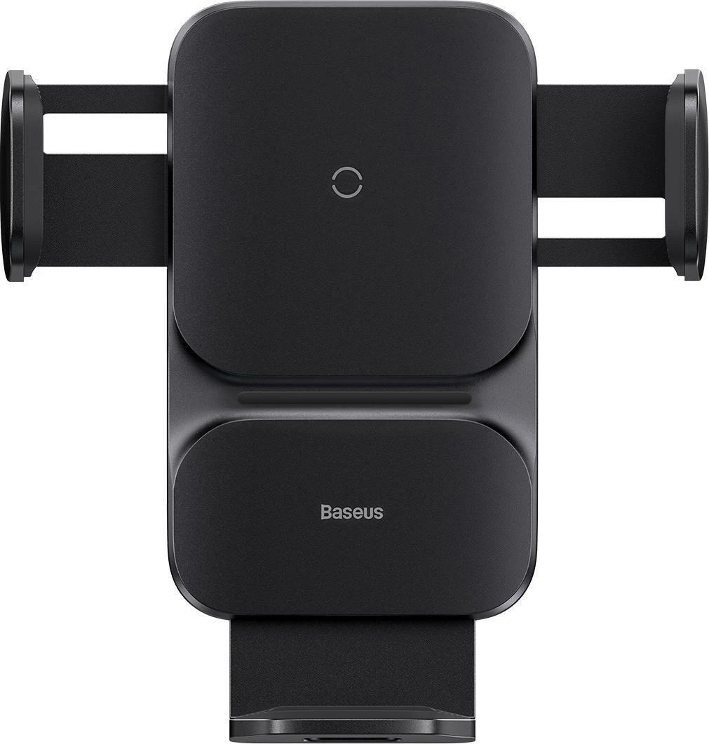 Mbajtës celulari Baseus Wisdom CGZX000001, karikim pa tel Qi 15W, për grilë ventilimi, USB-C, kabllo 1 m, i zi