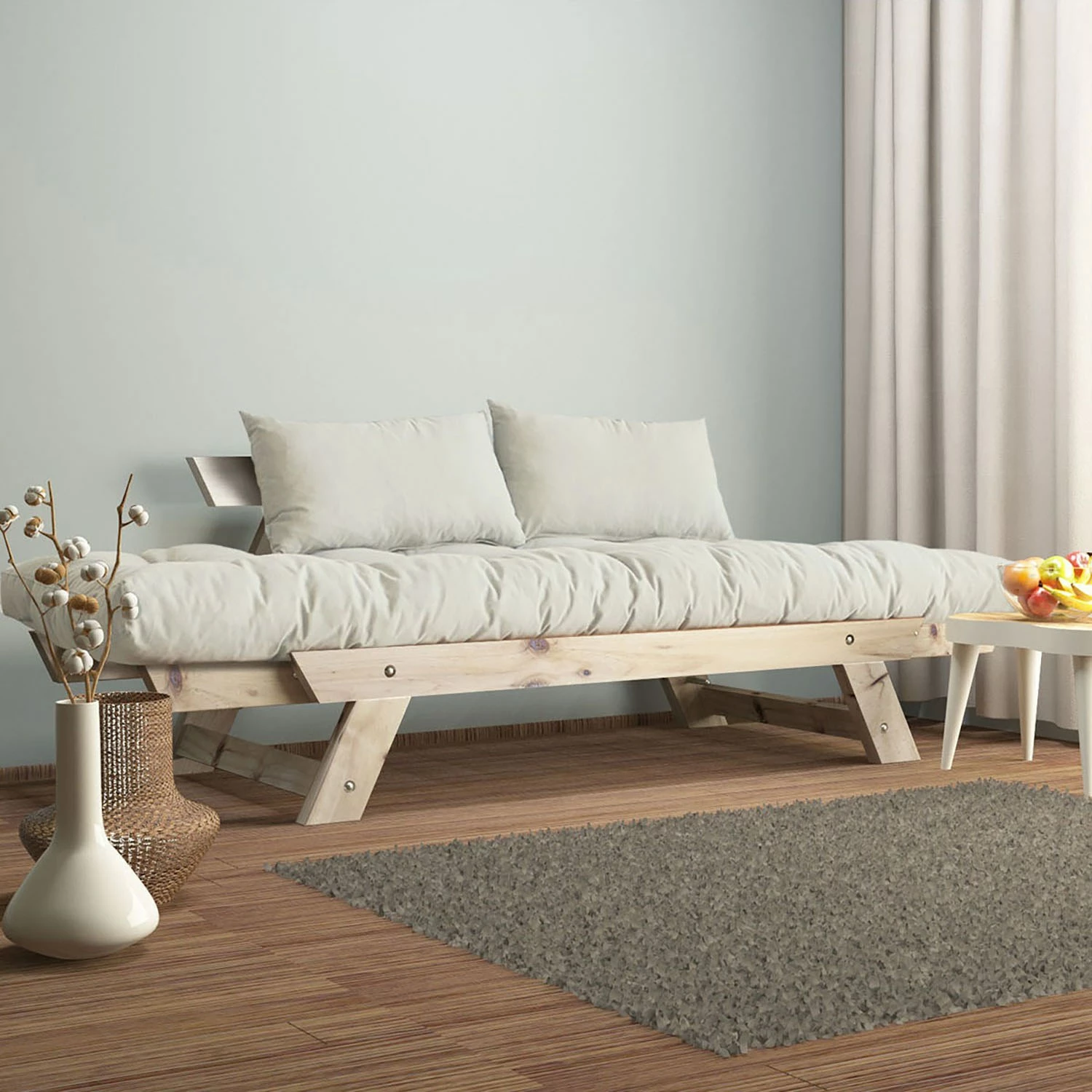 Divan kopshti dy vendësh, Skye Decor, natyral/bardhë, CPT8129-210