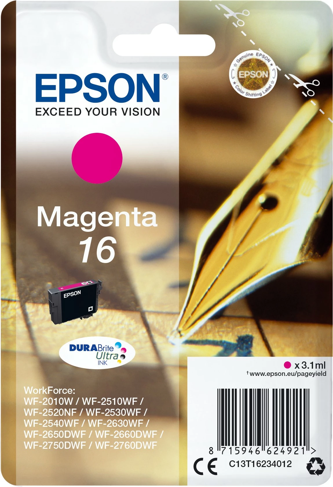 Kartush Epson Pen and crossword Magenta 16, DURABrite Ultra Ink, 3.1 ml