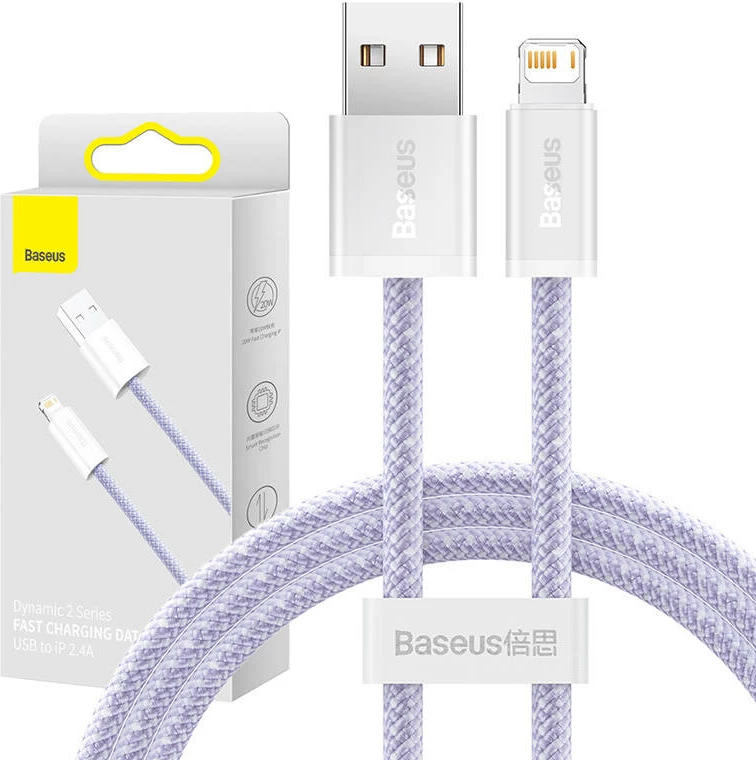 Kabllo USB në Lightning Baseus Dynamic 2 Series, 1m, 2.4A, vjollcë