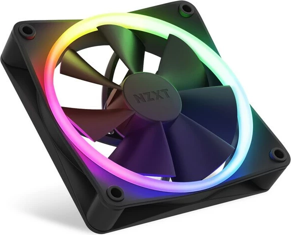 Set ventilatorë NZXT F120 RGB me kontrollues, 3 copë, 120mm, i zi