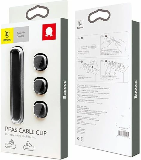 Organizues kabllosh Baseus Peas magnetik, 1 copë, i zi