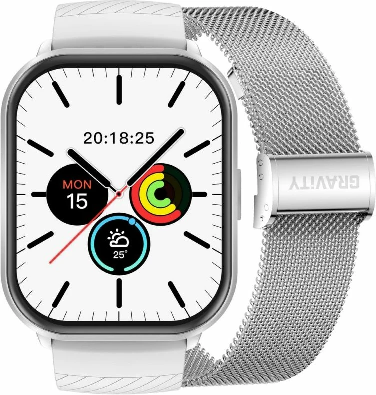 Smartwatch Gravity GT43-2, argjendtë, set rrip + byzylyk