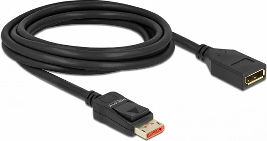 Kabllo zgjatëse DisplayPort DeLOCK, 3 m, DP 1.4, 8K 60Hz, e zezë
