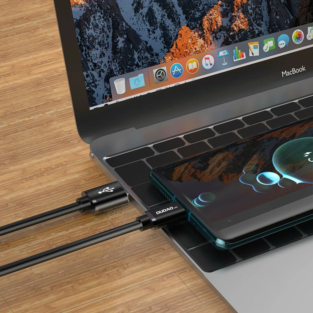 Kabllo USB Dudao L5G, 1m, Super Fast Charge, USB-A në USB-C, e zezë