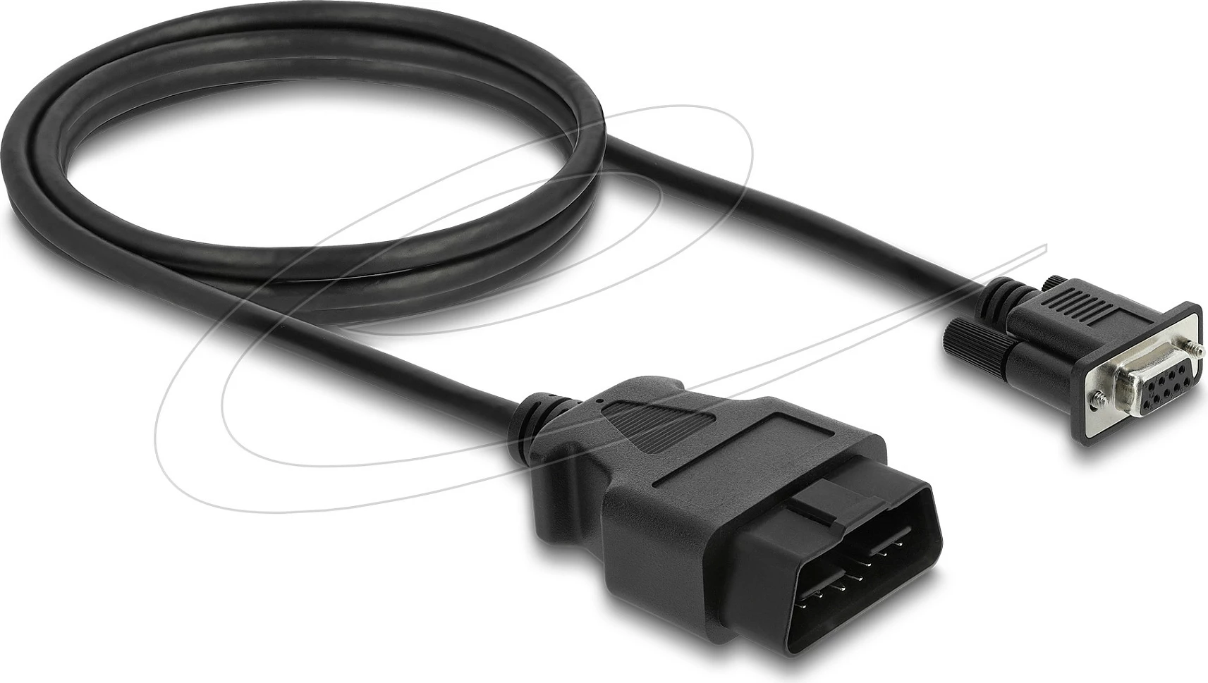 Kabllo adapter DeLOCK OBD-II në DB9 (Sub-D 9-pin), 1.15 m, e zezë