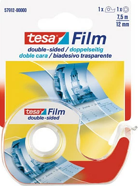 Shirit ngjitës dyanshëm Tesa Film 57912, 7.5 m x 12 mm, transparent