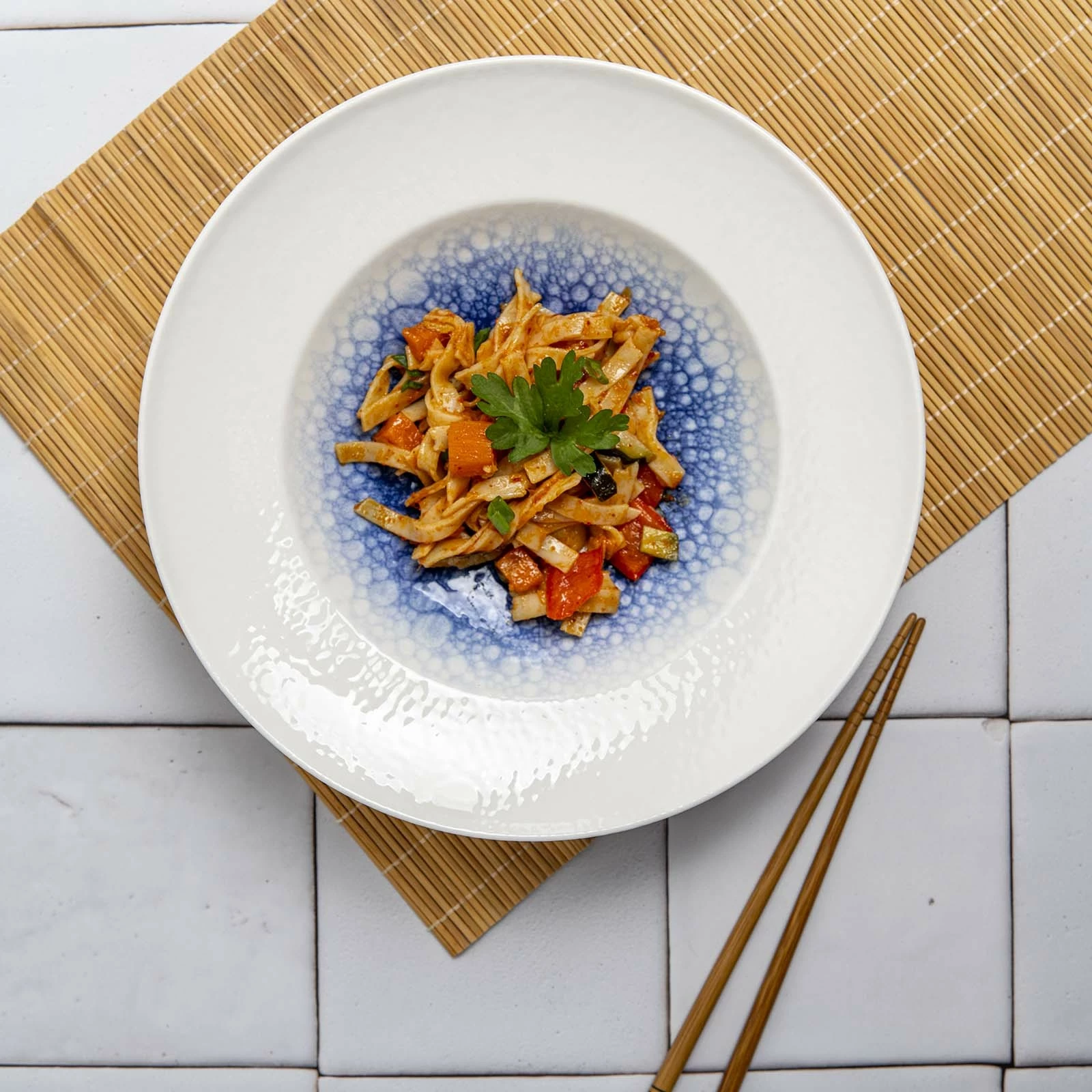 Pjatë për pasta Fine Dine Serenity 260 mm, blu, set 6 copë